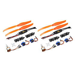 2 Ensembles 2212 Moteur Sans Balais 40A ESC 1060 Accessoires Servo à Hélice RC