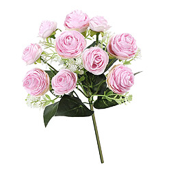 Acheter Rose artificielle de 10 têtes de camélia pour le décor de table de mariage pourpre clair