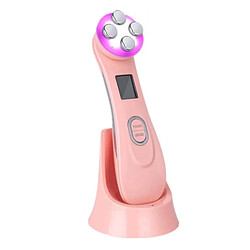 Chrono Machine faciale RF, photothérapie LED RF et EMS raffermissant anti-rides et rajeunissement de la peau anti-âge, masseur facial pour soins de la peau et équipement de beauté du visage(Rose)