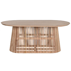 Pegane Table à manger, table de repas ovale en bois coloris naturel - longueur 180 x profondeur 100 x Hauteur 75 cm