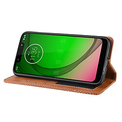 Wewoo Housse Coque Étui en cuir à boucle magnétique avec texture rétro et pour Motorola Moto G7 Play (version UE), support emplacements pour cartes porte-monnaie (brun) pas cher