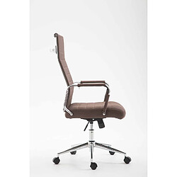 Decoshop26 Fauteuil de bureau en tissu marron avec assise rembourrée pivotant BUR10233