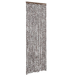 vidaXL Rideau anti-mouches marron et blanc 56x200 cm chenille