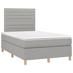 Avis Maison Chic Lit adulte- Lit + matelas + LED,Sommier à lattes de lit matelas LED gris clair 120x190 cm tissu -GKD40237