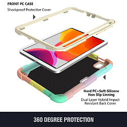 Coque en TPU + silicone avec béquille et bandoulière coloré/or rose pour votre Apple iPad mini (2021)