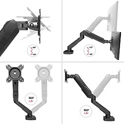 Duronic DMDC5X1 Support d'écran de PC à pince pour Bureau | Mécanisme à gaz | Rotation / Pivot / Inclinaison | Compatibilité VESA 75/100 pas cher