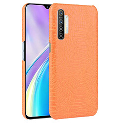 Wewoo Coque Rigide Pour les cas de choc PC + PU Crocodile antichoc OPPO Realme XT / X2 / K5 Orange