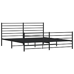 Maison Chic Lit adulte - Cadre de lit métal avec tête de lit/pied de lit,Structure du lit Contemporain pour chambre noir 183x213 cm -MN34640 pas cher