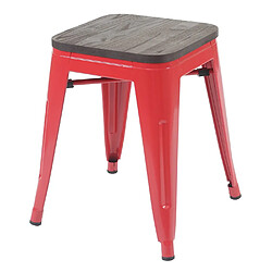 Avis Mendler 4x Tabouret HWC-A73, avec siège en bois, métal, style industriel, empilable ~ rouge