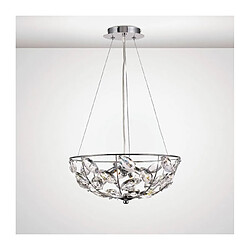 Luminaire Center Suspension Galilea 4 Ampoules G9 chrome poli/cristal