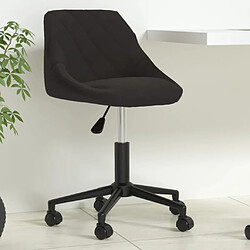 vidaXL Chaise pivotante de bureau Noir Velours