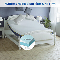 Acheter RATTANTREE Matelas 140x190 Hauter 20 cm, Mousse Gel à Mémoire de Forme, 7 Zones de Soutien Latex, Haute Resilience Ultra Respirante, Hypoallergénique