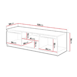 Bestmobilier Robin - meuble TV - 120 cm - style industriel pas cher