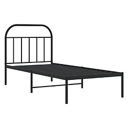 Acheter Vidaxl Cadre de lit métal avec tête de lit noir 80x200 cm