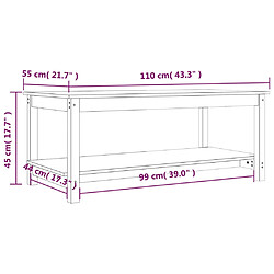 vidaXL Table basse Noir 110x55x45 cm Bois massif de pin pas cher