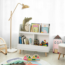 SoBuy KMB19-W Bibliothèque Étagère à Livres Enfants Étagère de Rangement Jouets pour Enfants