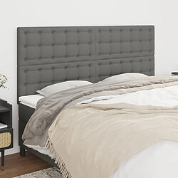 vidaXL Têtes de lit 4 pcs Gris foncé 80x5x78/88 cm Tissu