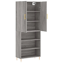 Avis vidaXL Buffet haut Sonoma gris 69,5x34x180 cm Bois d'ingénierie