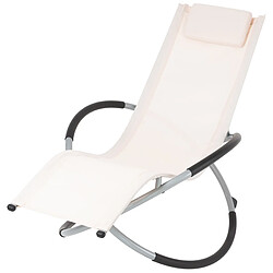 Ecd Germany Chaise longue géométrique de jardin extérieur pliable chaise de relaxation créme