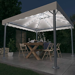 Maison Chic Tonnelle | Pergola avec guirlande lumineuse LED 300x300cm Crème Aluminium -GKD95934