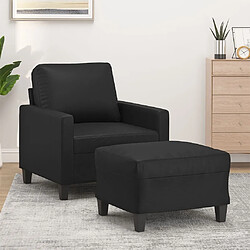 Maison Chic Fauteuil et repose-pieds,Fauteuil luxe pour relax Noir 60 cm Similicuir -MN57313