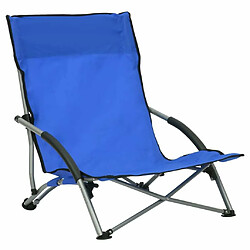 Maison Chic Lot de 2 Chaises de plage pliables | Chaises Relax d'extérieur Bleu Tissu -GKD26138