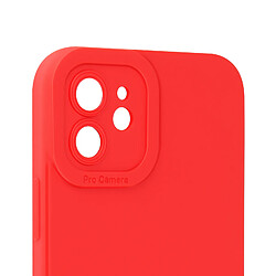 Avizar Coque pour iPhone 12 Silicone Mat Protection Caméra Rouge