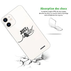 Avis Coque iPhone 12 mini souple transparente Just Smile Motif Ecriture Tendance Evetane