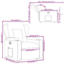 vidaXL Fauteuil inclinable électrique crème tissu pas cher