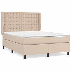 vidaXL Sommier à lattes de lit avec matelas Cappuccino 140x190 cm