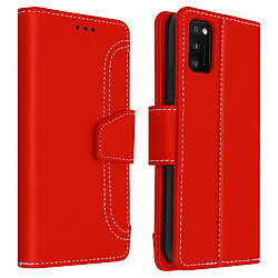 Avizar Housse Samsung Galaxy A41 Étui Folio Portefeuille Fonction Support rouge