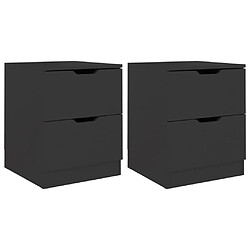 Maison Chic Lot de 2 Tables de chevet - Tables de Nuit Noir 40x40x50 cm Aggloméré