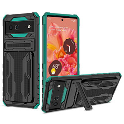 Coque en TPU anti-griffes avec porte-carte, vert noirâtre pour votre Google Pixel 6