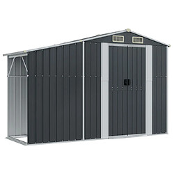 Helloshop26 Abri de jardin cabane cabanon maison de stockage remise extérieur hangar outils robuste 277 x 192,5 x 179 cm acier galvanisé anthracite 02_0022211 pas cher