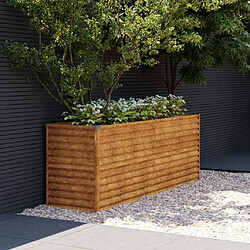 Maison Chic Jardinière,Lit surélevé de jardin - Bac à fleurs - pot de fleur 196x50x69 cm acier corten -GKD51050