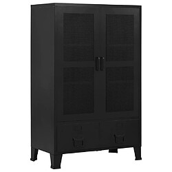 vidaXL Armoire de bureau avec portes en maille Acier 75x40x120 cm Noir