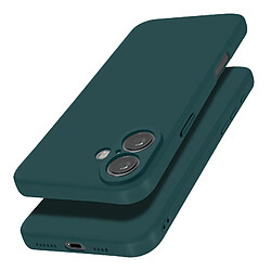 Avizar Coque pour iPhone 16 Silicone Finition Mate Soft Touch Vert Foncé