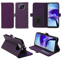 Xeptio Xiaomi Redmi Note 9T 5G Housse Protection Portefeuille violette à Rabat avec Porte Cartes - Etui Folio violet Coque Antichoc - Accessoires Pochette