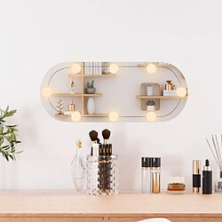 Avis Maison Chic Miroir mural avec lumières LED | Miroir Décoration pour Maison Salle de Bain 20x50 cm verre ovale -GKD50885