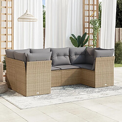 Maison Chic Salon de jardin avec coussins 6 pcs | Ensemble de Table et chaises | Mobilier d'Extérieur beige résine tressée -GKD14212