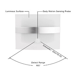 Universal 1.4W nouveau contrôle de la lumière intérieure induction du corps humain applique murale Amazon créative maison intelligente lumineuse (blanc pur)