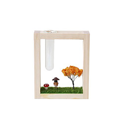 Suspendu micro paysage tube d'essai vase à fleurs vase hydroponique en bois stand a