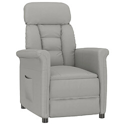 vidaXL Fauteuil inclinable Gris clair Similicuir daim