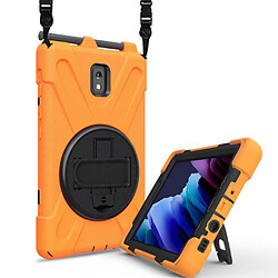 Coque en TPU + Silicone avec béquille pivotante à 360° et fente pour stylo orange pour votre Samsung Galaxy Tab Active 3 T570/T575/T575N/T577