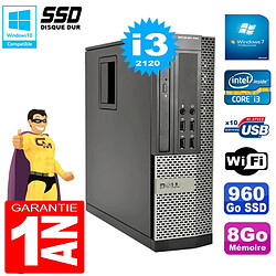 PC DELL 990 SFF Core I3-2120 Ram 8Go Disque 960Go SSD Graveur Wifi W7 - Occasion