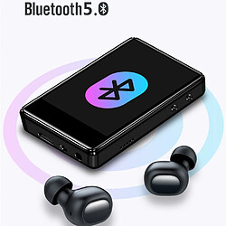 Universal Métal d'origine Bluetooth 5.0 Lecteur MP3 Écran de 2,4 pouces Lecteur de musique HiFi Haut-parleur intégré avec lecteur de livres électroniques d'enregistrement audio/radio FM/vidéo MP3 8 Go