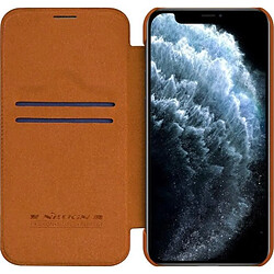 Alive Records Étui en cuir Nillkin Qin - Étui pour Apple iPhone 12 Pro Max (Marron) pas cher