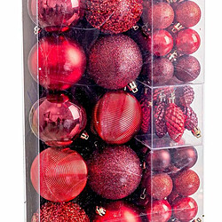 BigBuy Christmas Boules de Noël Rouge (50 Unités)