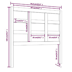 Acheter vidaXL Tête de lit Marron miel 95,5x4x100 cm Bois massif de pin