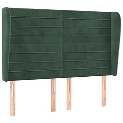 vidaXL Tête de lit avec oreilles Vert foncé 147x23x118/128 cm Velours